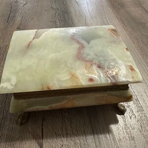 Vintage Green Italian Onyx Jewelry trinket box